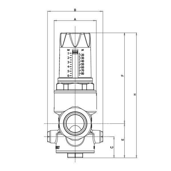 Редуктор тиску Roho R1202-075 - 3/4"НН, PN25 (1-6 бар) мембранний (RO0146) RO0146 фото