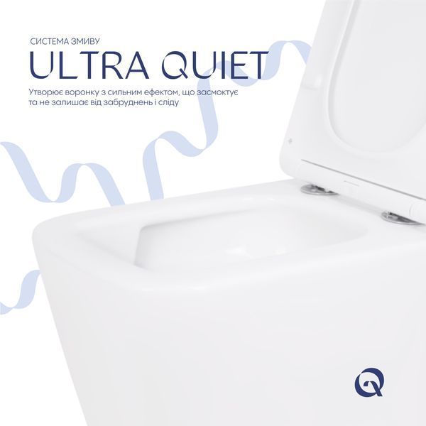 Унітаз підвісний Qtap Crow безобідковий з сідінням Soft-close QT05335171W QT05335171W фото