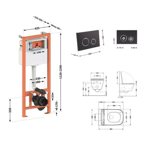 Унітаз підвісний Qtap Crow безобідковий з сідінням Soft-close QT05335171W QT05335171W фото