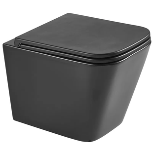 Унітаз підвісний Mixxus Premium QUADRO-0301-T3 BLACK 490х340х360mm, система змиву TORNADO 3.0 (MP6587) MP6587 фото