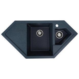 Гранітна мийка для кухні Platinum 9950 PANDORA матова Антрацит 9950PANDORA_Anthracite фото