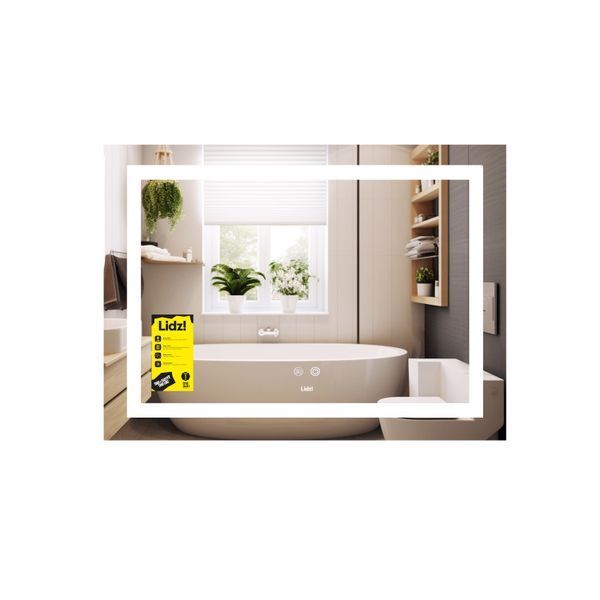 Дзеркало Lidz Kubis (KU1) 700х500 з LED-підсвічуванням Touch, з антизапотіванням, з димером, рег. яскравості LD78LF90448485 LD78LF90448485 фото