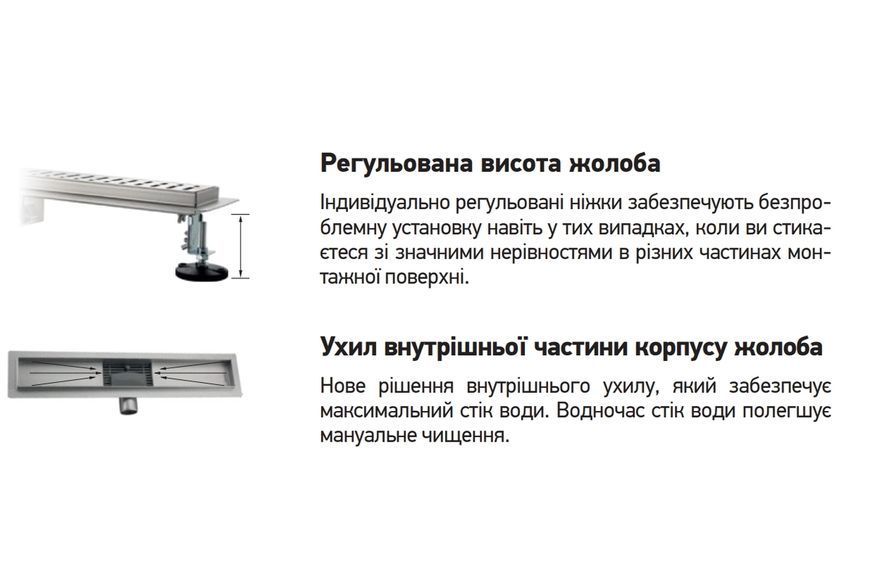 Душовий трап Koer FD29-70x1000 SUS304, 70x1000 мм, нержавіюча сталь KR4750 фото