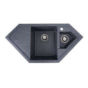 Гранітна мийка для кухні Platinum 9950 PANDORA матова Графіт 9950PANDORA_Graphite фото