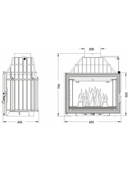 Камінна топка Uniflam 700 LUX ECO з шибером ref. 907-695 фото