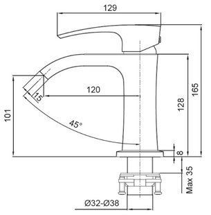 Змішувач для умивальника Koer KB-12007-04 (Колір хром+білий) (KR5151) KR5151 фото
