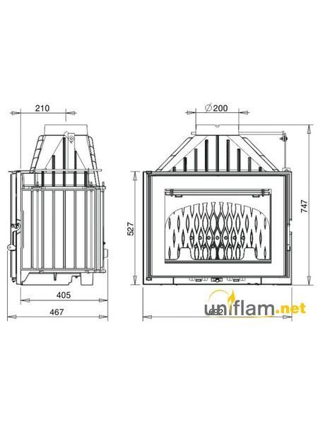 Камінна топка Uniflam 700 PLUS ECO з шибером 907-697 фото