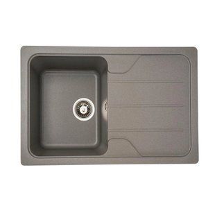 Гранітна мийка для кухні Platinum 7850 VERONA матова Сірий мусон 7850VERONA_GrayMonsoon фото