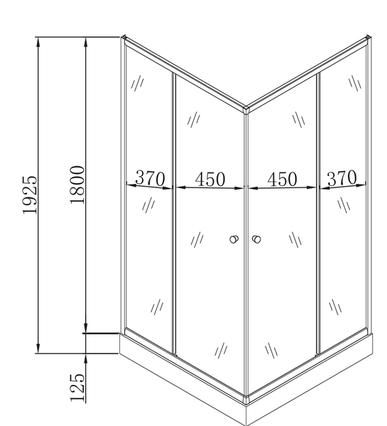Душова кабіна з низьким піддоном Mixxus CUBIC SCT01-90x90x195-TR GRAPHITE прозоре скло 4мм (MI6905) MI6905 фото