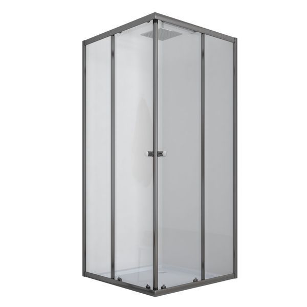 Душова кабіна з низьким піддоном Mixxus CUBIC SCT01-90x90x195-TR GRAPHITE прозоре скло 4мм (MI6905) MI6905 фото