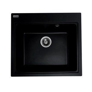 Гранітна мийка для кухні Platinum 5852 VESTA матова Чорна 5852VESTA_Black фото