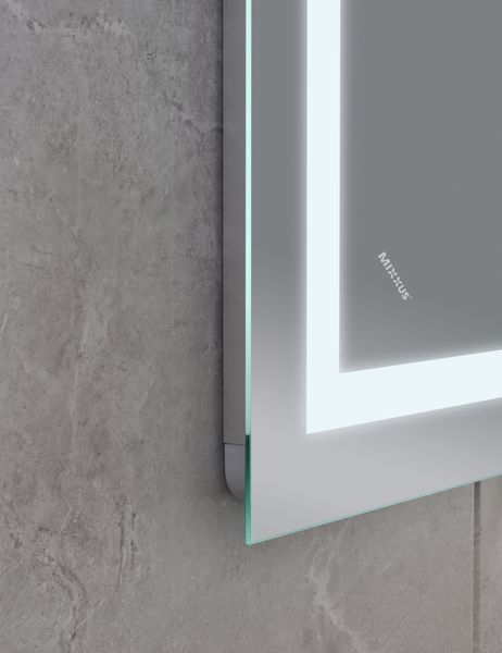 Дзеркало Mixxus WARM MR02-70x50-CASE з Led Touch, Anti-fog, димером, регулятором яскравості, годинником (MI6669) MI6669 фото
