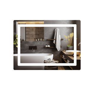 Дзеркало Lidz Kubis (KU2) 800х600 з LED-підсвічуванням Touch, з антизапотіванням, з димером, рег. яскравості LD78LF904806048446 LD78LF904806048446 фото