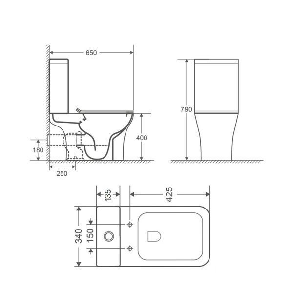 Унітаз-компакт Qtap Presto Quadro безободковий з сидінням Soft-close QT24221215AW QT24221215AW фото