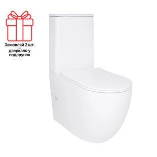 Унітаз підлоговий Qtap Robin New Ultra Quiet безобідковий з сидінням Soft-close WHITE QT13226083AW QT13226083AW фото