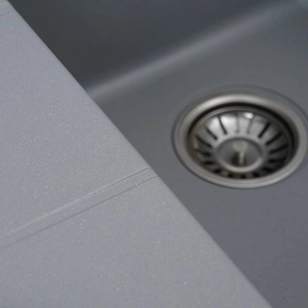 Гранітна мийка для кухні Platinum 9950 PANDORA матова Сірий металік 9950PANDORA_GrayMetallic фото