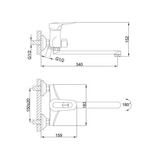 Змішувач для ванни Frap F22004 F22004 фото