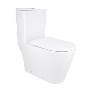 Унітаз-моноблок підлоговий Qtap Swan Ultra Quiet безобідковий з сидінням Soft-close WHITE QT16226080AW QT16226080AW фото