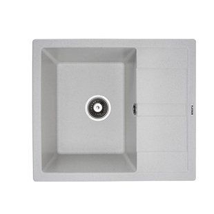 Гранітна мийка для кухні Platinum 5851 ARIA матова Біла в крапку 5851ARIA_WhiteDot фото