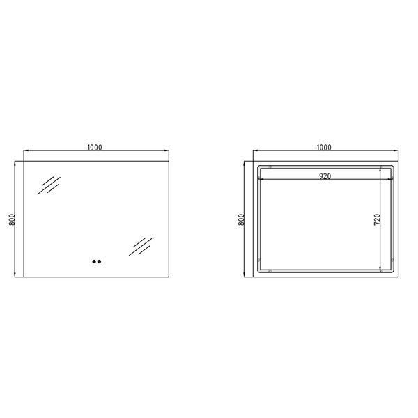 Дзеркало Qtap Taurus (TA1) 1000&times;800 мм з LED-підсвічуванням Touch, з антизапотіванням, з димером, рег. темп. кольору (3000-6500K) QTTAU100080048956 QTTAU100080048956 фото