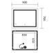 Дзеркало Mixxus Premium QUADRO MR20-90x70-Reverse з Led Touch, Anti-fog, димером, регулятором яскравості (MP6621) MP6621 фото 11