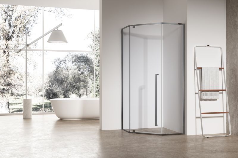 Душова кабіна без піддону Koer SR SC06-90x90x200-TR-07 прозоре скло Easy Clean 8мм, графіт (KR5366) KR5366 фото