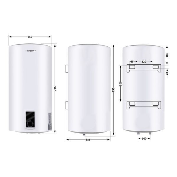 Водонагрівач електричний Thermo Alliance 50 л SLIM вертикальний, сухий ТЕН 2,0 кВт D50V20J(D)1-K D50V20JD1K фото