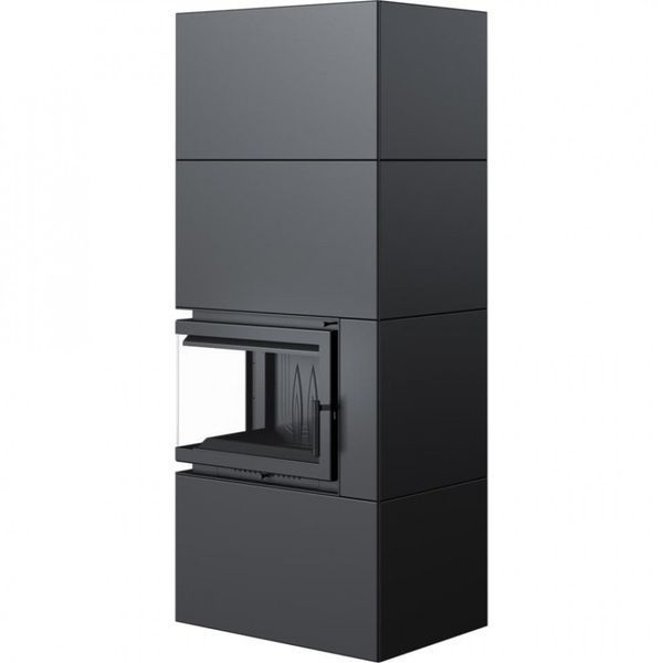 Камін Kratki SIMPLE 12 BS ліва в обудові BOX стальний - чорний SIMPLE/BOX/L/S/BLACK фото
