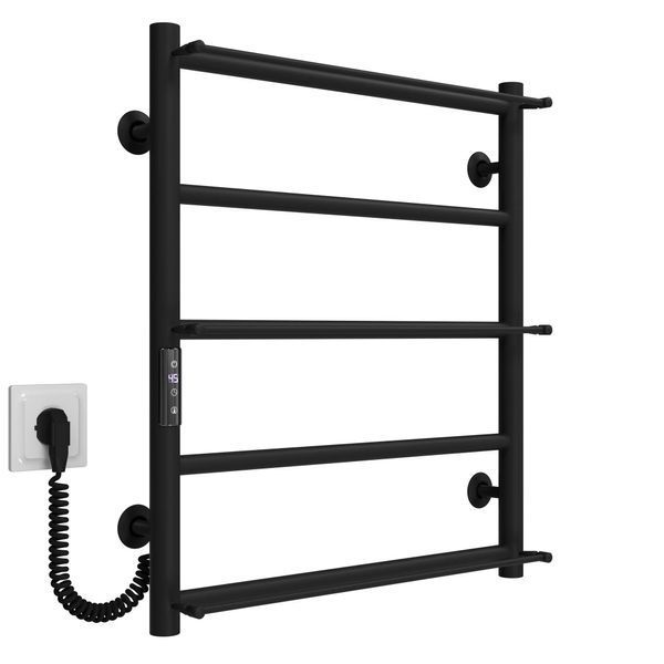Рушникосушарка електрична Ladder П5 500х600 Deffi нержавіюча сталь (Чорний, JD03, Ліве підключення) C.LK.60.50.5.E.B.L.1 фото
