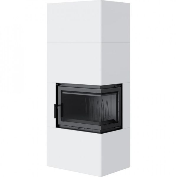 Камін Kratki SIMPLE 12 BS права в обудові BOX стальний - білий SIMPLE/BOX/P/S/BIANCO фото