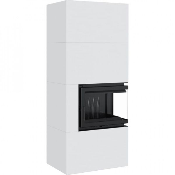 Камін Kratki SIMPLE 12 BS права в обудові BOX стальний - білий SIMPLE/BOX/P/S/BIANCO фото