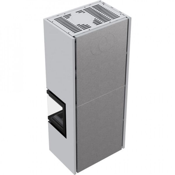 Камін Kratki SIMPLE 12 BS права в обудові BOX стальний - білий SIMPLE/BOX/P/S/BIANCO фото
