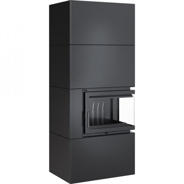 Камін Kratki SIMPLE 12 BS права в обудові BOX стальний - чорний SIMPLE/BOX/P/S/BLACK фото