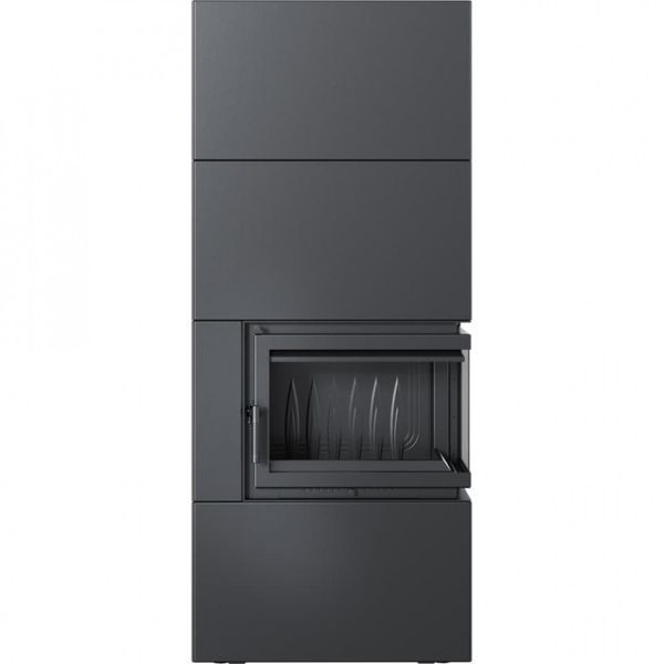 Камін Kratki SIMPLE 12 BS права в обудові BOX стальний - чорний SIMPLE/BOX/P/S/BLACK фото