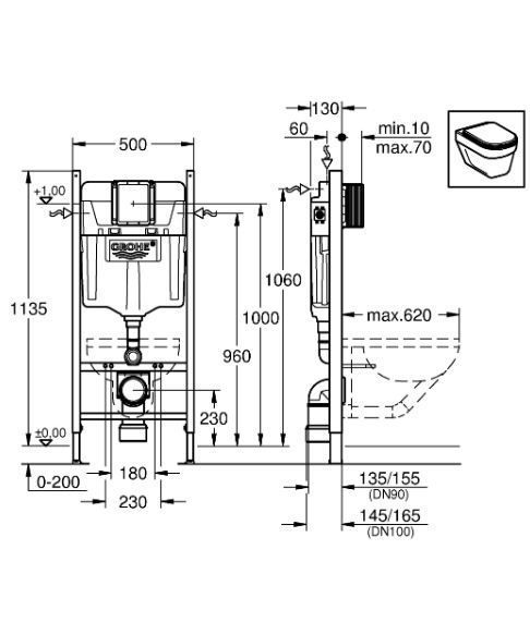 Інсталяція для унітаза Rapid SL 38840000 Grohe 38840000 фото
