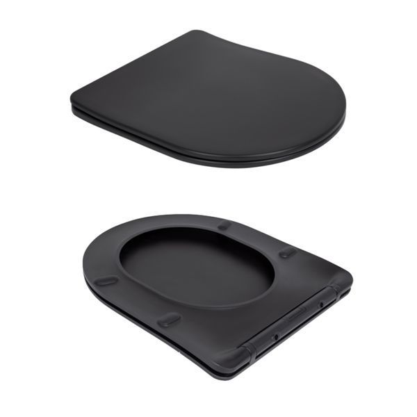 Унітаз підвісний Qtap Robin New Ultra Quiet безобідковий з сидінням Soft-close MATT BLACK QT13332381АSMB QT13332381АSMB фото
