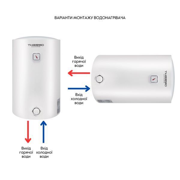Водонагрівач електричний Thermo Alliance 80 л універсальний, мокрий ТЕН 1,5 кВт D80VH15Q3 D80VH15Q3 фото