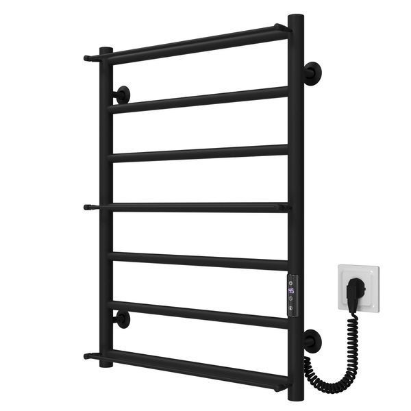Рушникосушарка електрична Ladder П7 500х700 Deffi нержавіюча сталь (Чорний, JD03, Праве підключення) C.LK.70.50.7.E.B.R.1 фото