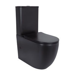 Унітаз підлоговий Qtap Robin Ultra Quiet безобідковий з сидінням Soft-close MATT BLACK QT13226083AMB QT13226083AMB фото