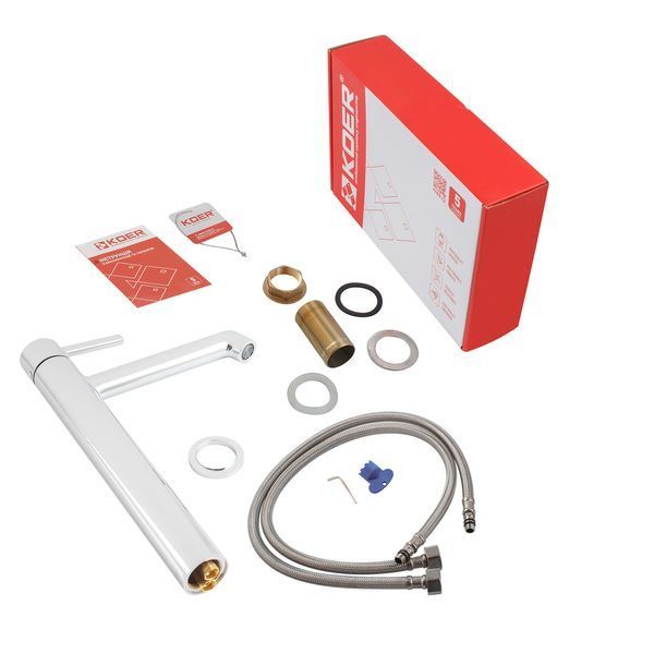 Змішувач для умивальника високий Koer KB-11029-01 Колір хром (KR5479) KR5479 фото