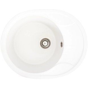 Гранітна мийка для кухні Platinum 5847 ONYX матова (білосніжна) 5847_ONYX_White фото