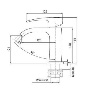 Змішувач для умивальника Koer KB-12007-01 (Колір хром) (KR3442) KR3442 фото